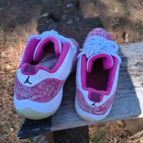 Jordan 11 Retro Low Pink Snakeskin Womens Sneakers AH7860-106 White Pink - Picture 8 of 9
